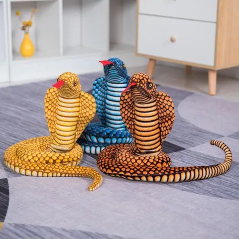Realistic Snake Plush Toy Simulation Cobra Python Stuffed Animal Soft Prank Toy Prop For Home Decor Party Decoration Gift