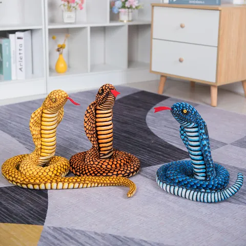 Realistic Snake Plush Toy Simulation Cobra Python Stuffed Animal Soft Prank Toy Prop For Home Decor Party Decoration Gift