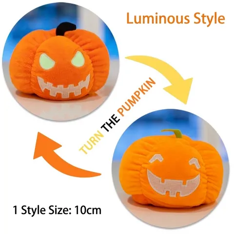Giocattolo di Peluche Zucca di Halloween Reversibile Bambola Flip Fantasma Luminosa Morbido Animale di Peluche Decorazione Domestica Regalo per Bambini