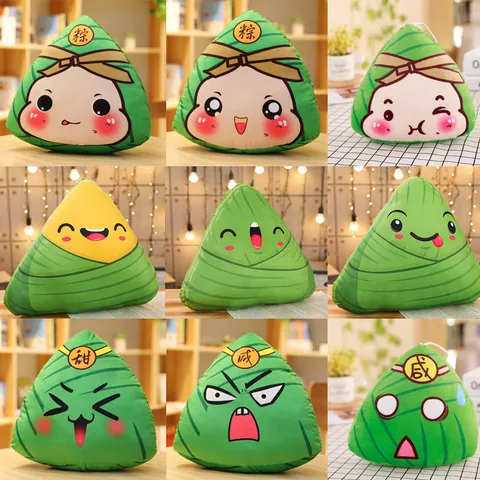 Cartone Animato Zongzi Giocattolo di Peluche Carino Cuscino a Forma di Triangolo Morbido Cuscino Decorativo Regalo Festivo Bambola di Peluche