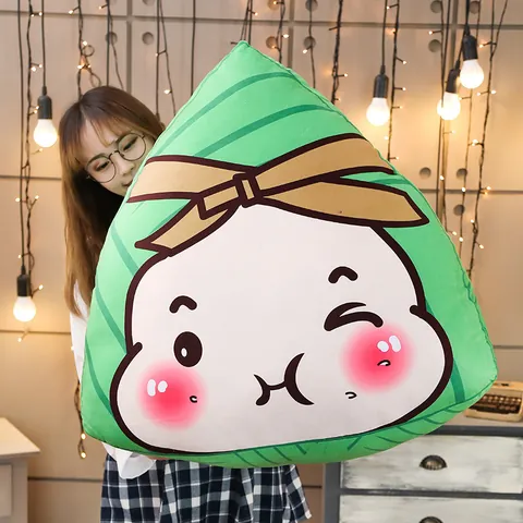 Cartone Animato Zongzi Giocattolo di Peluche Carino Cuscino a Forma di Triangolo Morbido Cuscino Decorativo Regalo Festivo Bambola di Peluche