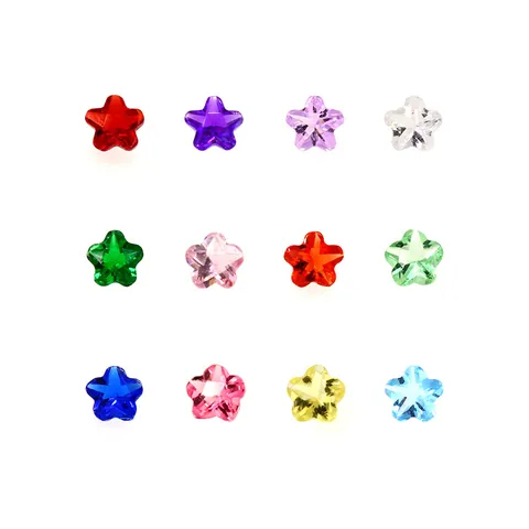 12 Colors Birthstone Flower Shape Glass Beads Faceted Crystal Charms For DIY Jewelry Making Necklaces Bracelets Accessories