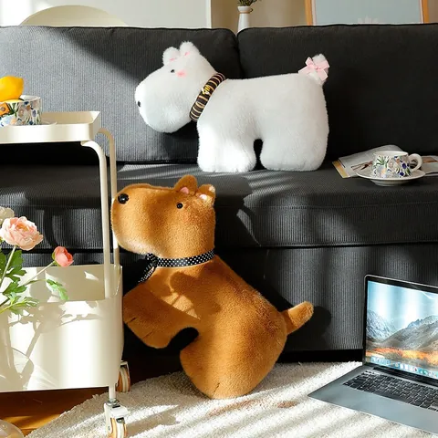 Cute Puppy Dog Plush Toy Stuffed Animal Pillow Soft Cushion For Sofa Bed Dog Plushie Toy Home Decor Gift For Kids Women