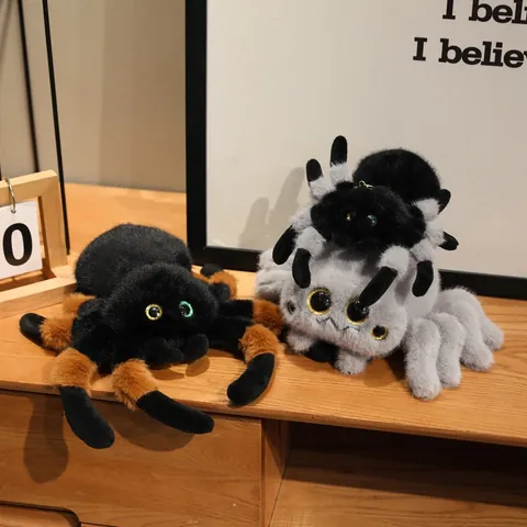 Ragno di Simulazione Peluche Divertente Insetto Animale Peluche Occhioni Cuscino Scherzo Accessori Halloween Festa Regalo Bambini Casa Bambola