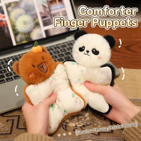 Lindo Títere de Dedo de Animal de Dibujos Animados Manta de Apego Peluche Suave Forro Polar de Cachemira de Visón Oso Conejo Koala Panda Muñeco Llavero Colgante de Bolsa Para Niños Regalo de Juego Interactivo