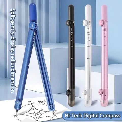 Compás Profesional de Metal Estilo Bolígrafo Con Escala de Precisión Para Estudiantes Dibujo Geométrico Matemáticas Herramienta de Dibujo Portátil