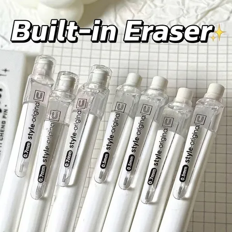Blueprint Minimalist Mechanical Pencil For Students Office Built-in Eraser Refillable Pencil Leads Stationery Supplies