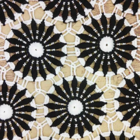 Water Soluble Lace Fabric Hollow Out Geometric Floral Pattern Milk Silk Texture Polyester Embroidery For DIY Dress Wedding Craft
