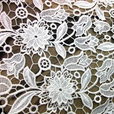 Wasserlöslicher Spitzenstoff Blumen Hohl Bestickt Polyester Seide Kleid Nähzubehör Basteln Dekostoff
