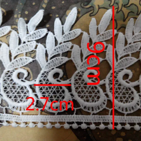 Embroidered Water Soluble Lace Trim Milk Silk Hollow Out Floral Leaf Pattern For DIY Wedding Apparel Sewing Accessories Home Decor