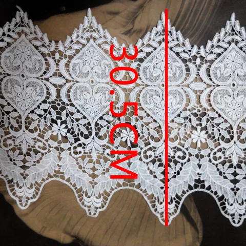 Exquisite Milk Silk Embroidered Lace Trim Large Hollow Out Floral Heart Pattern Water Soluble Lace DIY Sewing Accessories