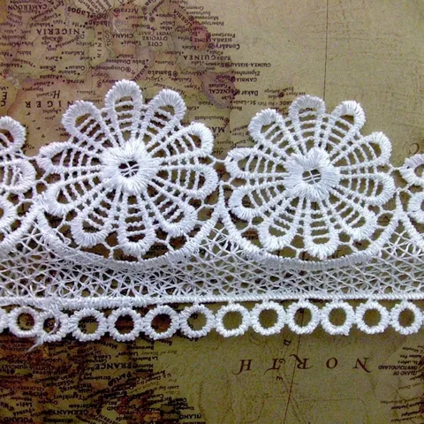Élégante Garniture en Dentelle Hydrosoluble en Polyester Brodé Ruban Découpé Tournesol Pour Couture DIY Artisanat Accessoires Vestimentaires Maison