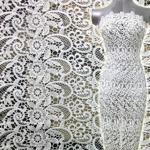Wasserlösliche Spitze Stoff Polyester Blumen Stickerei Hohlstickerei Spitze Für Kleider Kleidung Nähen Handwerk DIY Textil