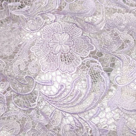 Wasserlösliche Spitze Polyester Paisleymuster Floral 3D Hohl Bestickter Spitzenstoff Material Für Hochzeitskleid Modekleidung