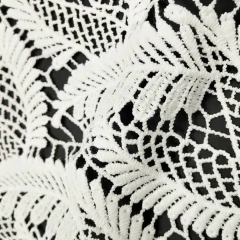 White Water Soluble Lace Fabric Polyester Embroidery Hollow Out Floral Design Apparel Sewing Trim For Dress DIY Crafts