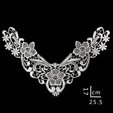 3D Hollow Embroidered Lace Collar Polyester Silk False Collar Floral Detachable Collar Women DIY Clothing Decoration