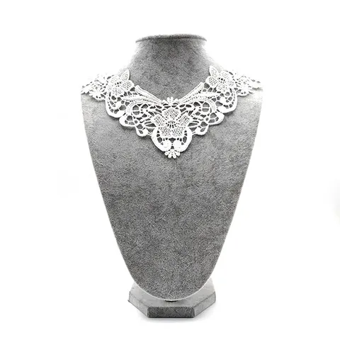 3D Hollow Embroidered Lace Collar Polyester Silk False Collar Floral Detachable Collar Women DIY Clothing Decoration
