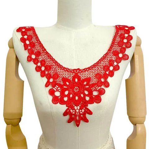 Wasserlösliche Spitze Kragen Blume Polyester Seide Stickerei Hohl Floral Falsche Kragen Applikation Damen DIY Kleidung Nähen Zubehör