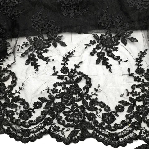 Tissu de Dentelle Cordonnée Haut de Gamme Tissu en Maille de Broderie Hydrosoluble pour Robe de Mariée Mode Élégante Dentelle Florale pour Couture