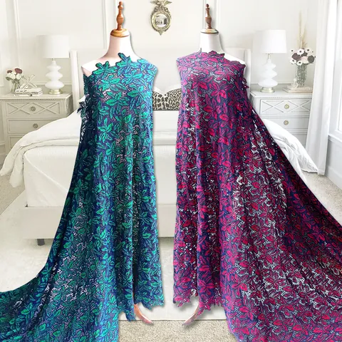 Water Soluble Lace Fabric Milk Silk Double Color Embroidery Heavy Craft Hollow Out Embroidery Floral Pattern Trim Accessories