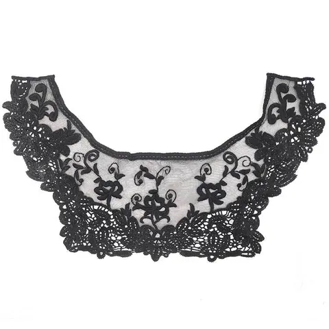 Water Soluble Lace Floral Embroidered Fake Collar Milk Silk Hollow Out DIY Sewing Apparel Accessories Decorative Collar Flower