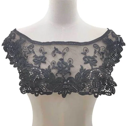 Water Soluble Lace Floral Embroidered Fake Collar Milk Silk Hollow Out DIY Sewing Apparel Accessories Decorative Collar Flower