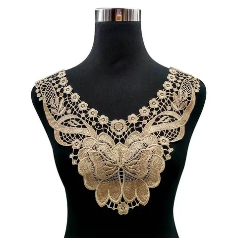 Elegant Water Soluble Lace Detachable Collar Polyester Embroidered Hollow Out Floral Butterfly False Collar For Women Dress DIY Accessories