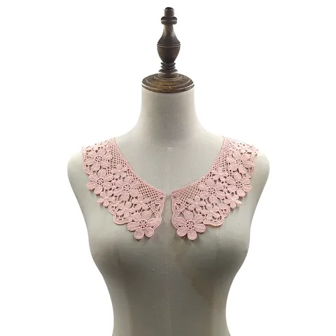 Water Soluble Lace Collar Flower Milk Silk Embroidered Shoulder Neck Collar Hollow Out Floral DIY Applique For Lingerie Clothing Decor