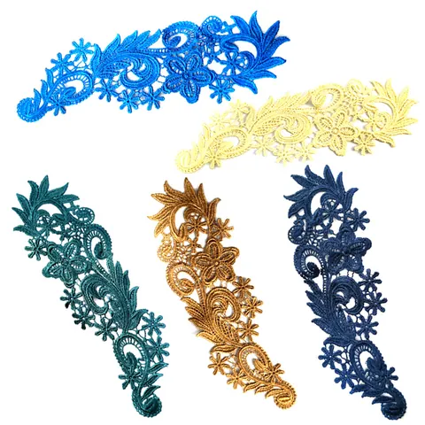 3D-Hohl-wasserlösliche Spitzen-Applikation aus Polyester-Seide Stickerei Blumen-Patch DIY Kleidung Zubehör Florales Trim Dekor