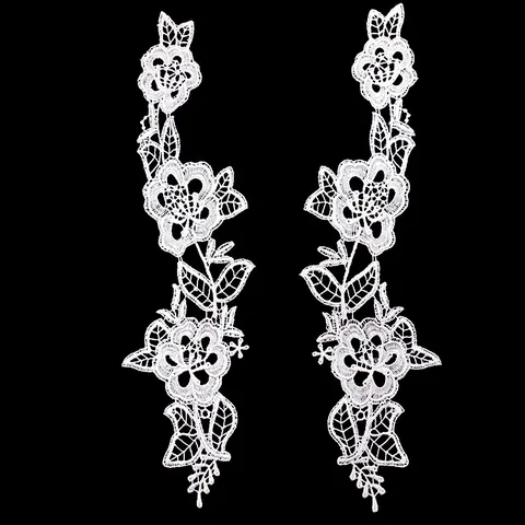 Wasserlösliche Spitze Spiegelpaar Stickerei Blumen Patches Polyester 3D Ausschnitt Applikation Für DIY Nähen Hochzeitskleid Zubehör