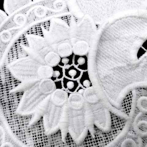 3D Applique Flower Lace Trim Milk Silk Embroidered Water Soluble Hollow Out Floral Patch For DIY Wedding Bridal Dress Sewing Accessory