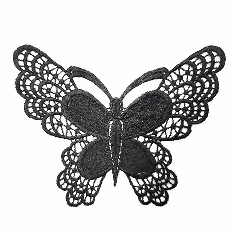 Water Soluble Lace Butterfly Flower Embroidery Appliques Polyester Floral Patch For Lingerie Clothing Accessory DIY Sewing Craft