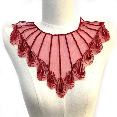 Vintage Water Soluble Lace False Collar Polyester Embroidery Applique For Women Clothing DIY Sewing Decorative Neckline