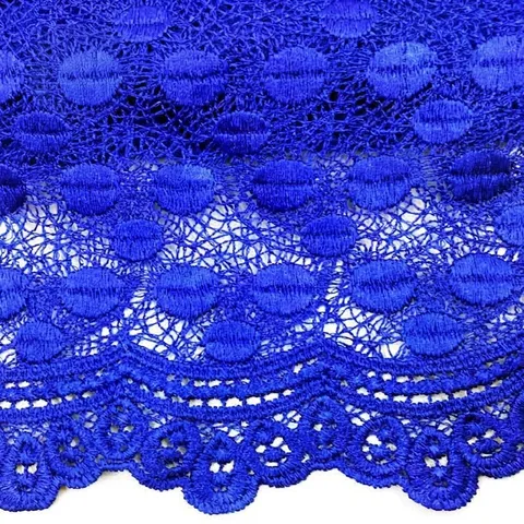 Tissu Broderie Dentelle Hydrosoluble Géométrique Polyester 3D Ajouré pour Robe Accessoire de Couture Mode
