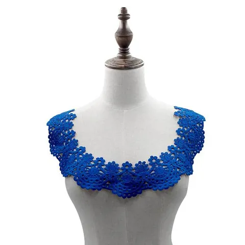 Vintage Milk Silk Embroidered False Collar Elegant Floral Water Soluble Hollow Out Lace Neckline Garment DIY Accessories For Women