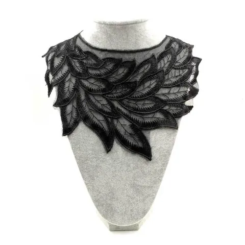 Eleganter Wasserlöslicher Spitzenkragen Bestickter Falscher Kragen Blumen Netz Polyester Spitzenflicken Corsage Für Damen Bekleidungszubehör