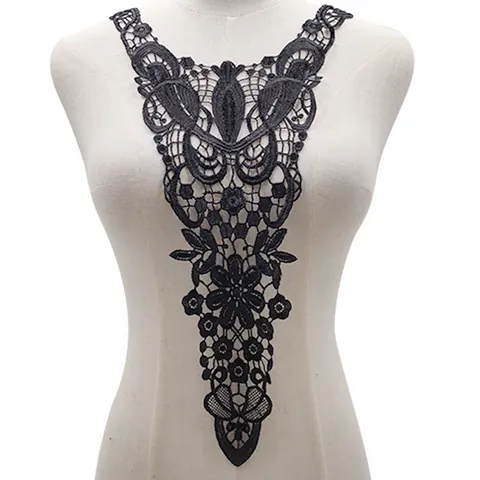 Women Embroidery Water Soluble Lace Fake Collar Elegant Floral Hollow Out Detachable Collar For Dress Blouse Accessories
