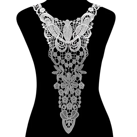 Women Embroidery Water Soluble Lace Fake Collar Elegant Floral Hollow Out Detachable Collar For Dress Blouse Accessories