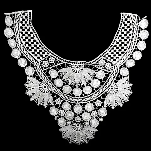 Large Water Soluble Lace 3D Embroidery Fake Collar Elegant Polyester Silk Hollow Out Floral Decorative Neckpiece For Women
