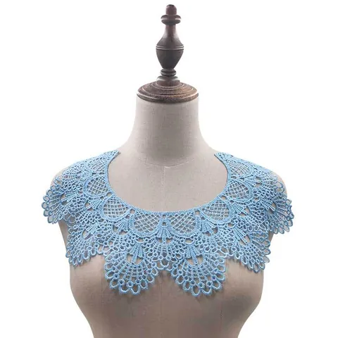 Wasserlösliche Spitze Bestickt Blumen Kragen Applikation Hohl Polyester Falscher Kragen Für DIY Damen Kleid Nähen Dekoration
