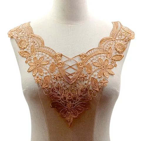Encaje Hidrosoluble Bordado Hueco Falso Cuello DIY Accesorios de Vestir Floral 3D Parche Bordado Para Mujer Elegante Retro Decoración de Cuello
