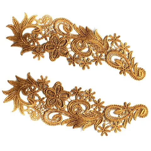 3D-Hohl-wasserlösliche Spitzen-Applikation aus Polyester-Seide Stickerei Blumen-Patch DIY Kleidung Zubehör Florales Trim Dekor