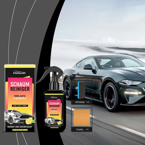 Homonth Auto Reinigungsspray Schaumreiniger Für Fahrzeugoberfläche Staub Schmutz Entfernung Renovierung Pflege Set Mit Schwamm Tuch