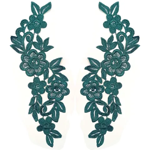 Water Soluble Lace Embroidery Floral Patches Polyester Symmetrical 3D Hollow Flower Patches For DIY Sewing Clothing Accessory