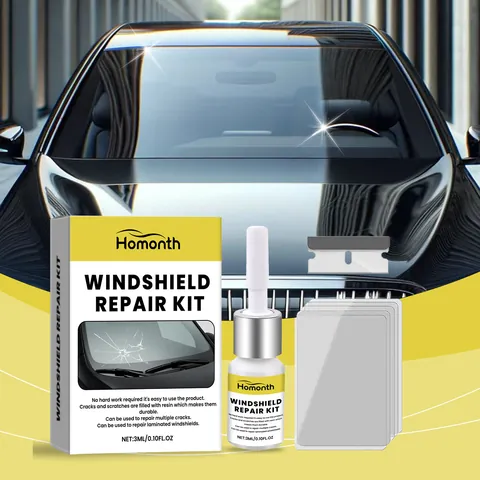 Homonth Car Windshield Repair Kit For Cracks And Scratches Professional Auto Glass Repair Fluid Resin Blade Curing Films