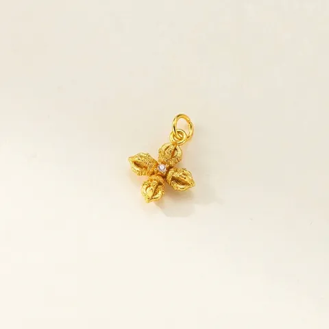 925 Sterling Silver Vajra Pestle Pendant Gold Plated Rhinestone DIY Jewelry Making Findings Bracelet Necklace Accessories