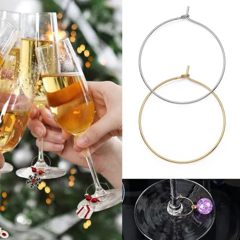 Segna Bicchieri da Vino in Ferro Segna Drink in Metallo Cerchi DIY per Decorazione Tavolo Matrimonio Festa Accessori Identificativi