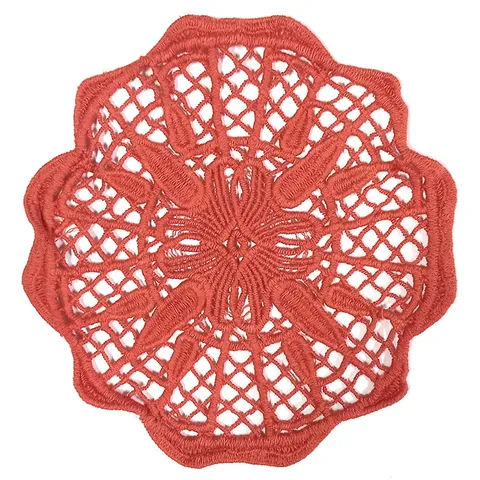 Minimalist Round Cotton Lace Coasters Hollow Out Embroidered Table Mat Kitchen Home Decor Flower Pattern Coaster