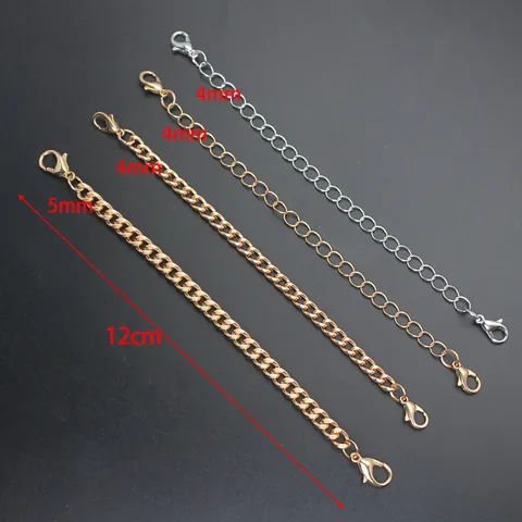 Alloy Metal Chain With Double Lobster Clasps For Bags Cups Keychains Letter Pendant Rhinestone Accessory Personalized Chain