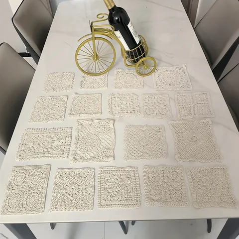 Vintage Lace Coaster Handmade Cotton Crochet Hollow Out Table Mat For Home Cafe Photography Props Round Square Placemats